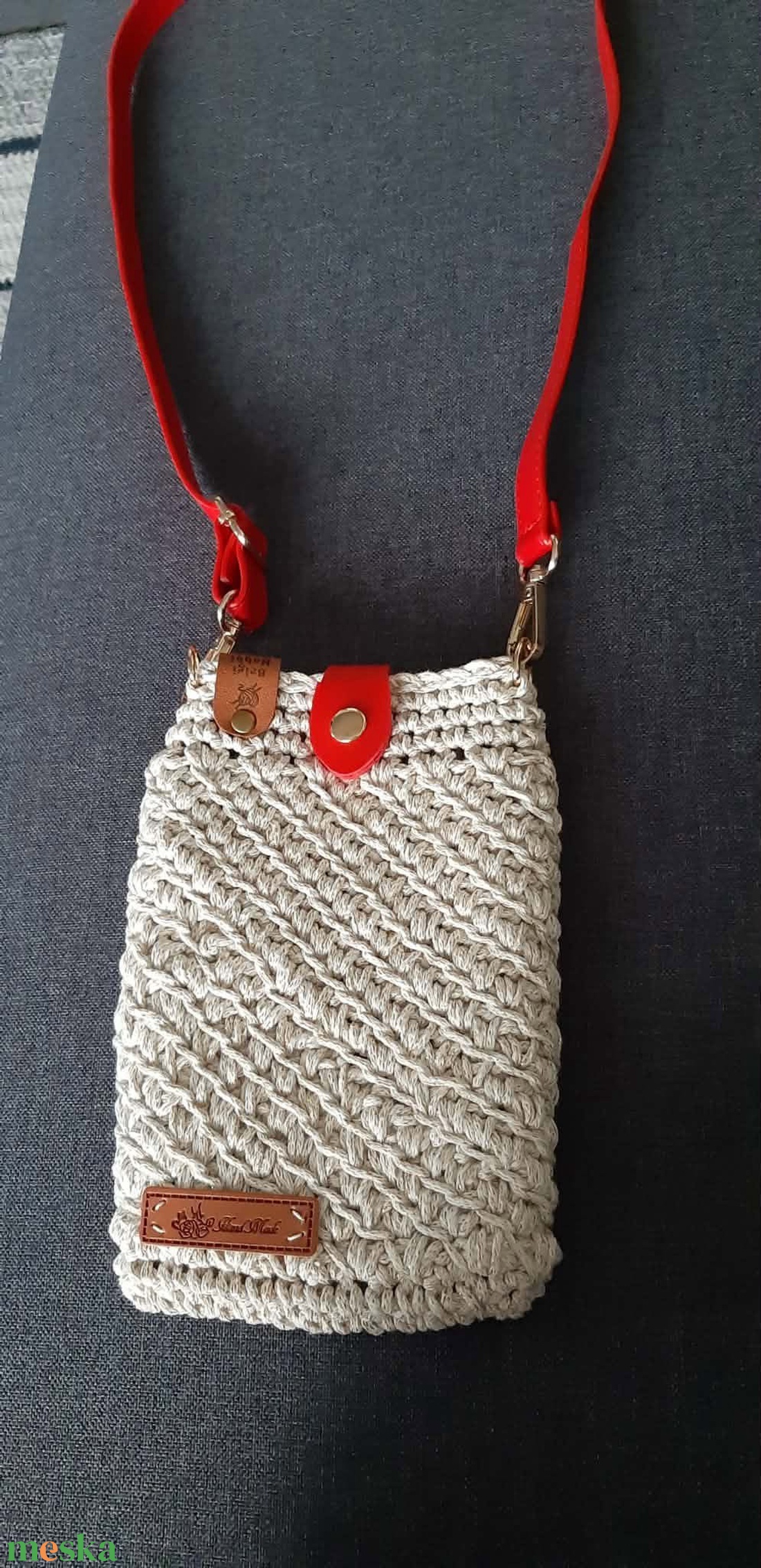 Horgolt telefontartó - táska & tok - kézitáska & válltáska - válltáska - Meska.hu