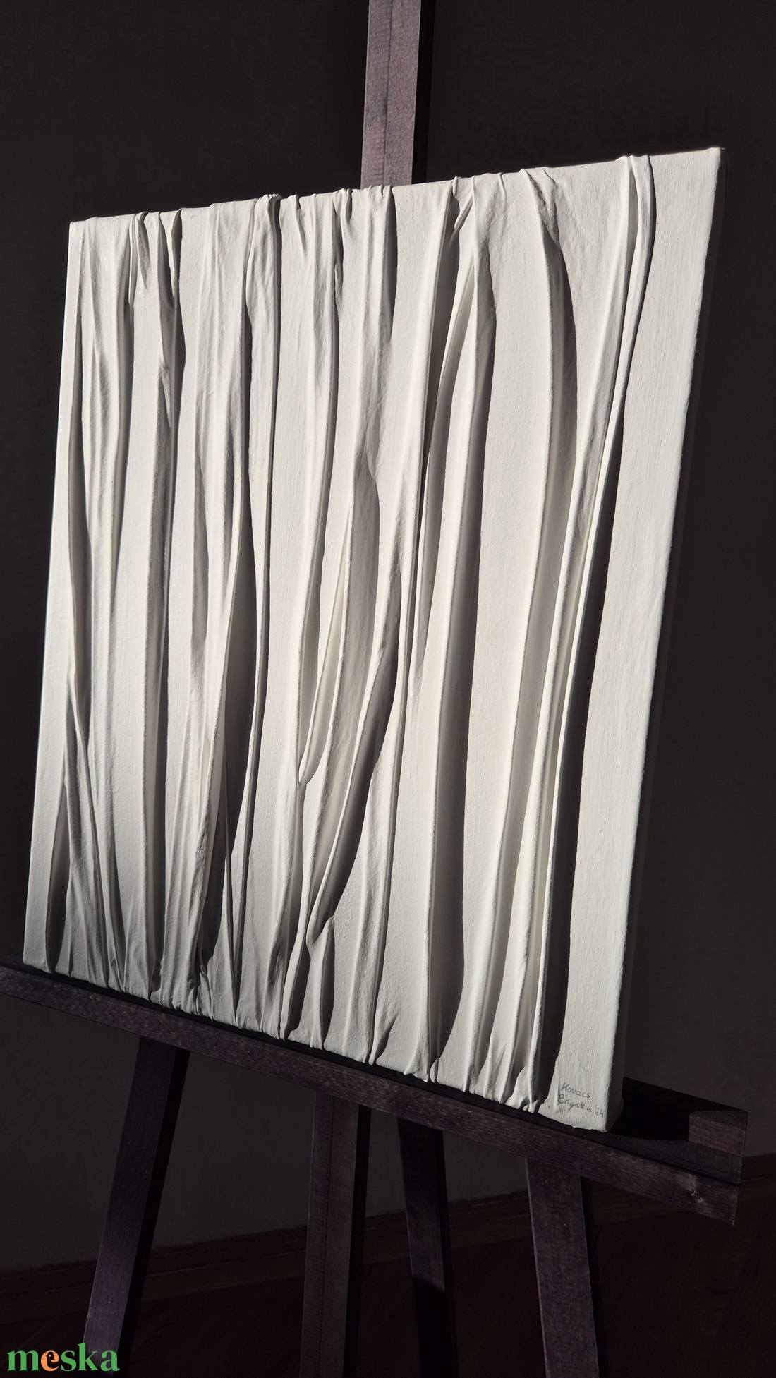 Fehér textúrált festmény - művészet - festmény - akril - Meska.hu