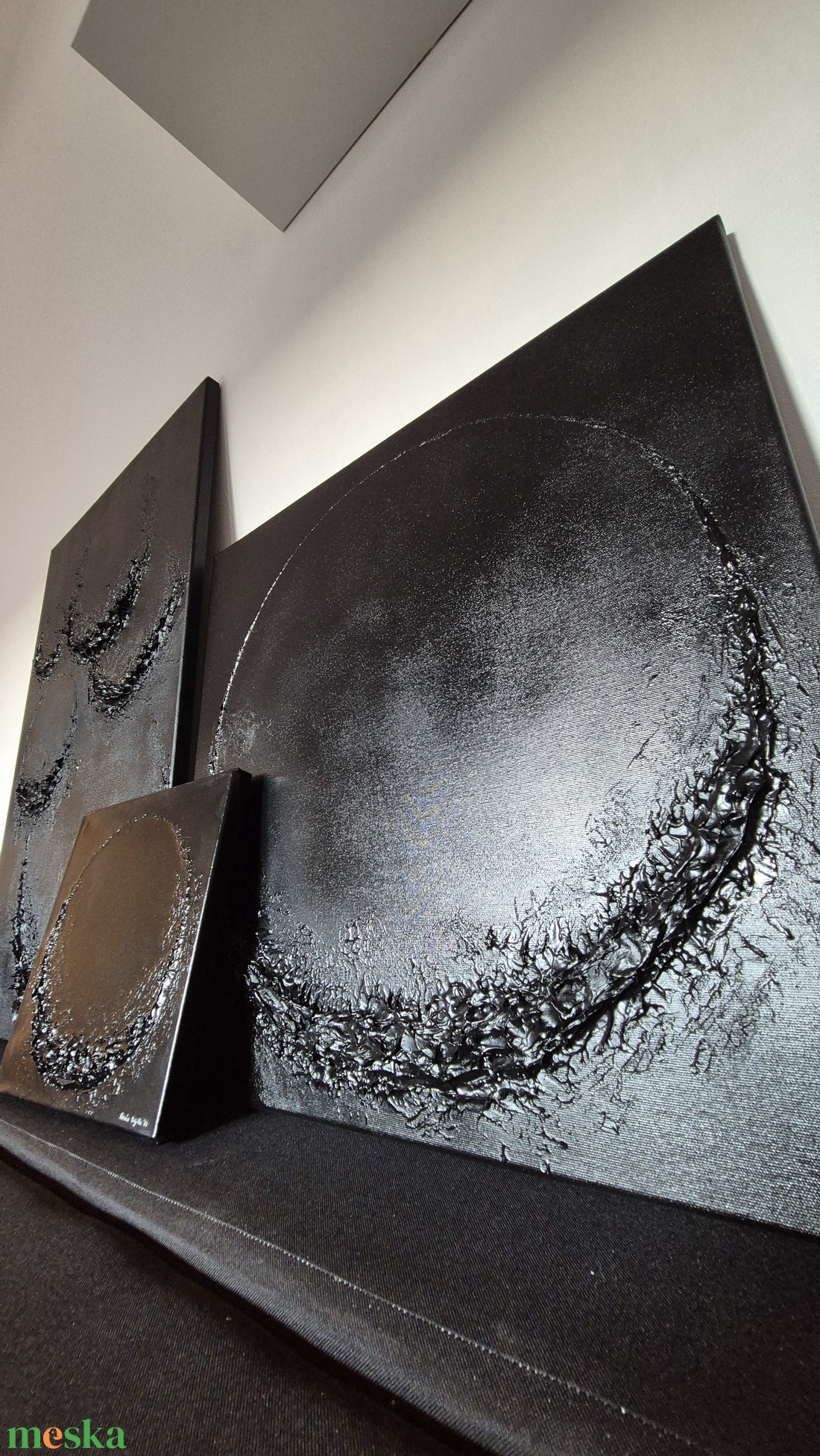 60x60cm Fekete absztrakt festmény - művészet - festmény - akril - Meska.hu 60x60cm Fekete absztrakt festmény - művészet - festmény - akril - Meska.hu