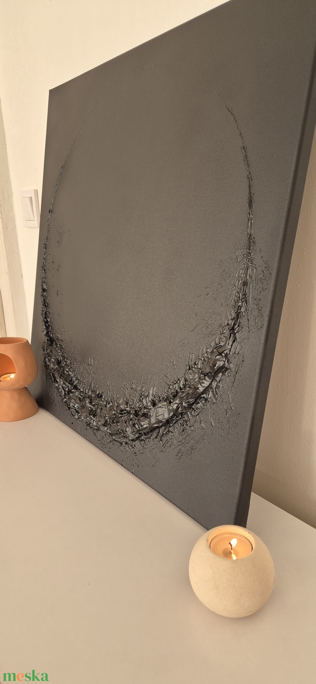 60x60cm Fekete absztrakt festmény - művészet - festmény - akril - Meska.hu 60x60cm Fekete absztrakt festmény - művészet - festmény - akril - Meska.hu