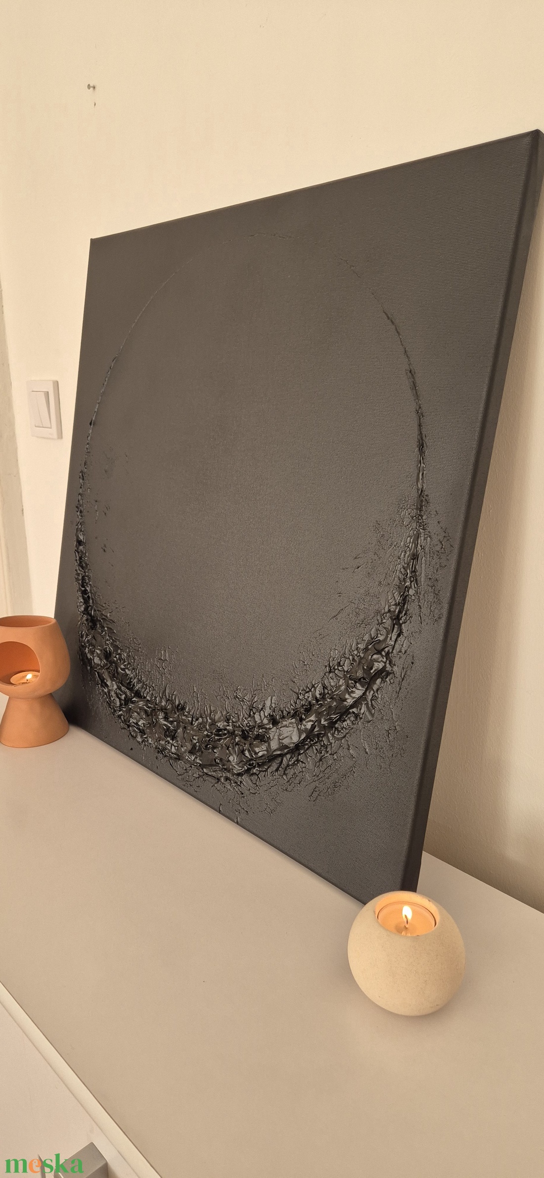 60x60cm Fekete absztrakt festmény - művészet - festmény - akril - Meska.hu 60x60cm Fekete absztrakt festmény - művészet - festmény - akril - Meska.hu
