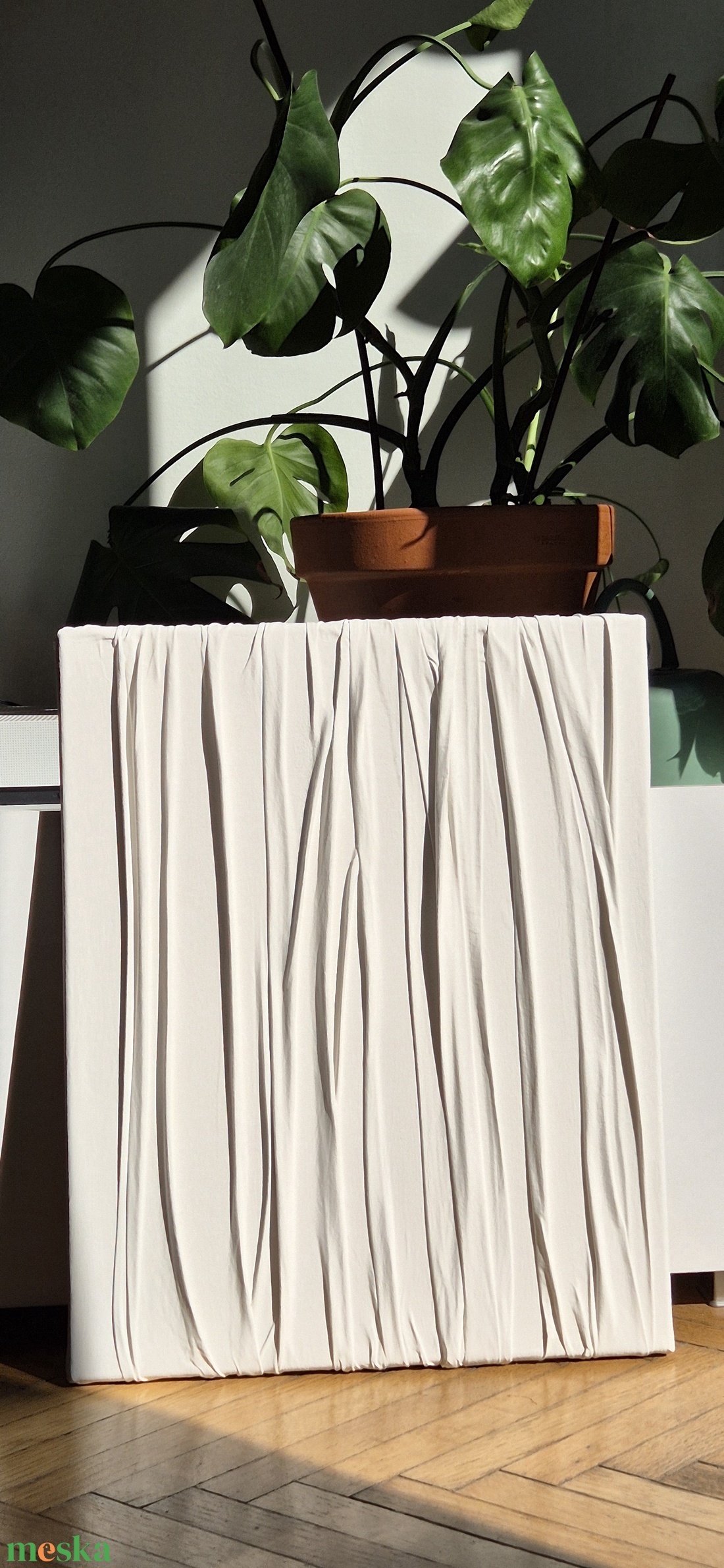 Fehér textúrált festmény - művészet - festmény - akril - Meska.hu