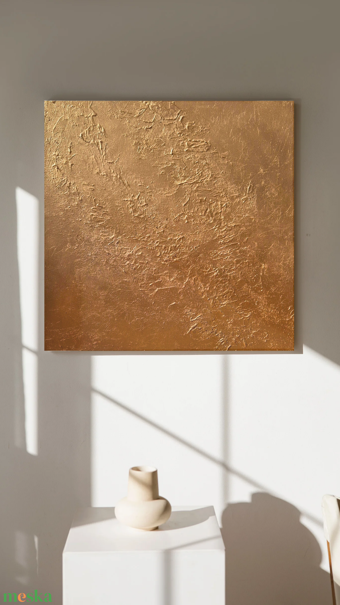 60x60cm Arany/bronz textúrált absztrakt akril festmény - művészet - festmény - akril - Meska.hu 60x60cm Arany/bronz textúrált absztrakt akril festmény - művészet - festmény - akril - Meska.hu