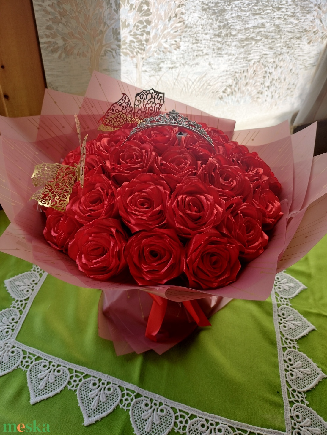 30 szálas örök rózsa csokor  - otthon & életmód - virágdekoráció - virágok - virágcsokor - Meska.hu