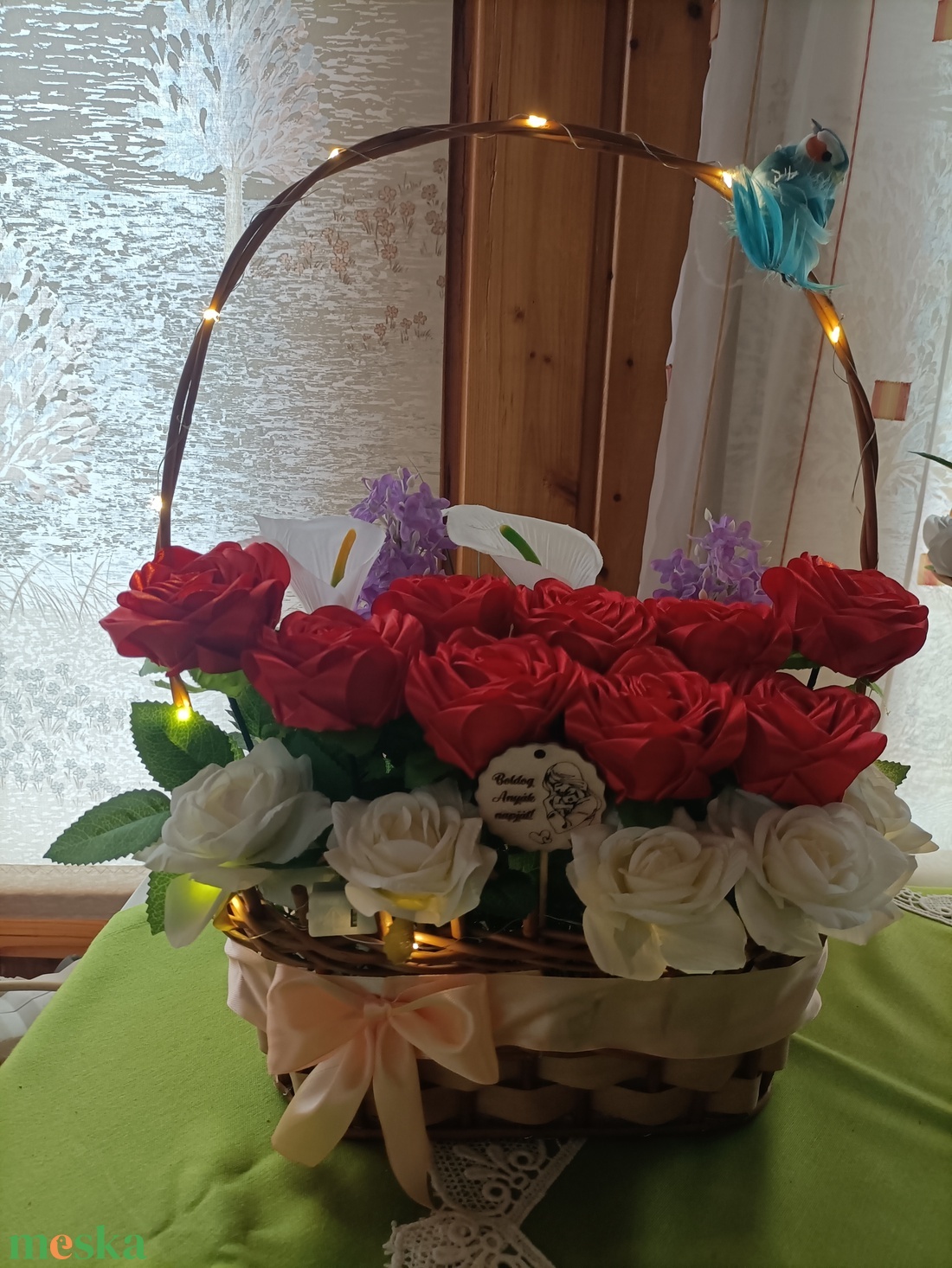 Anyák napi virág kosár - otthon & életmód - virágdekoráció - virágok - virágcsokor - Meska.hu