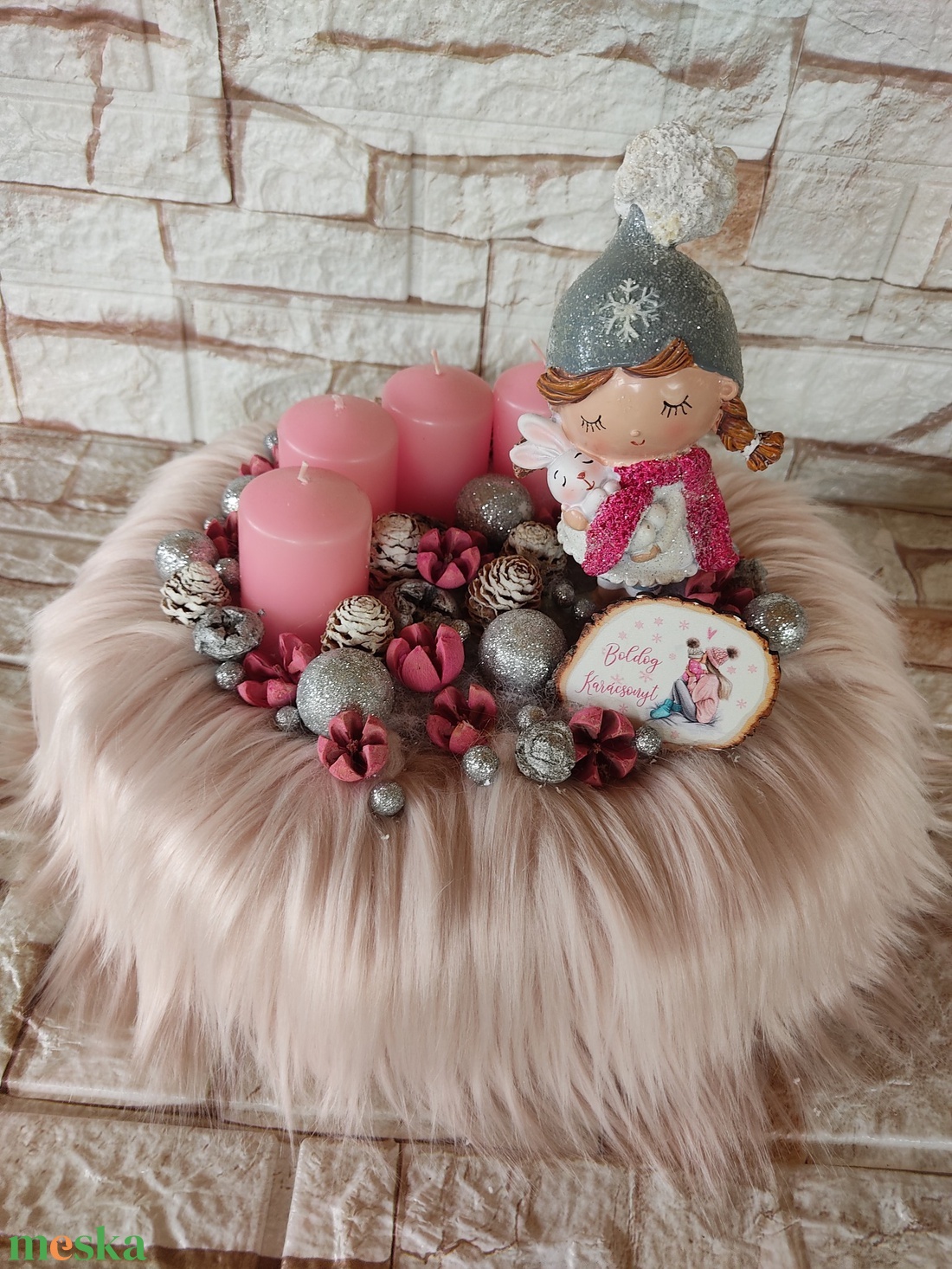  Lánykás Adventi koszorú - karácsony - adventi díszek - adventi koszorú - Meska.hu