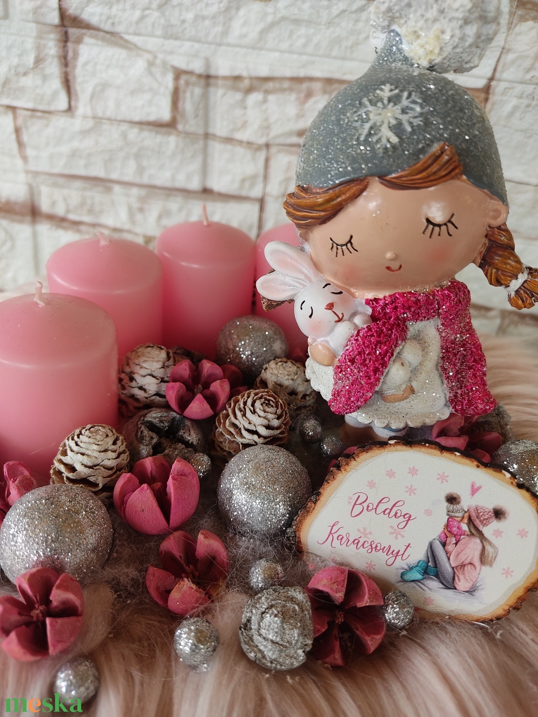  Lánykás Adventi koszorú - karácsony - adventi díszek - adventi koszorú - Meska.hu