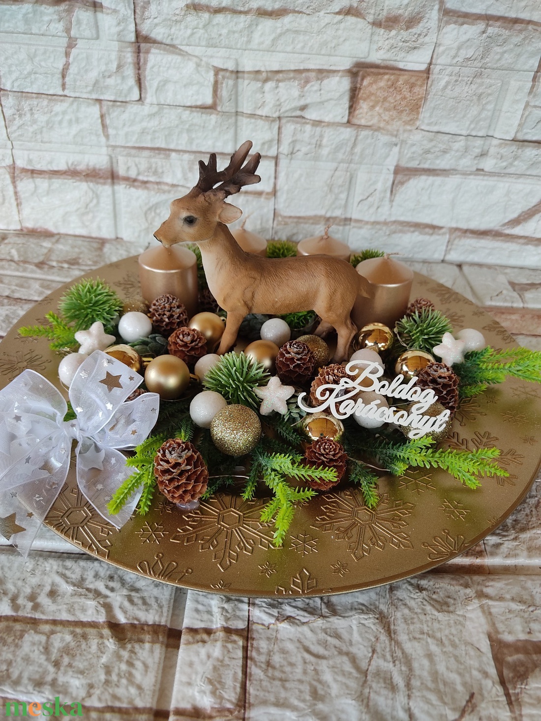 Szarvas Adventi koszorú - karácsony - adventi díszek - adventi koszorú - Meska.hu
