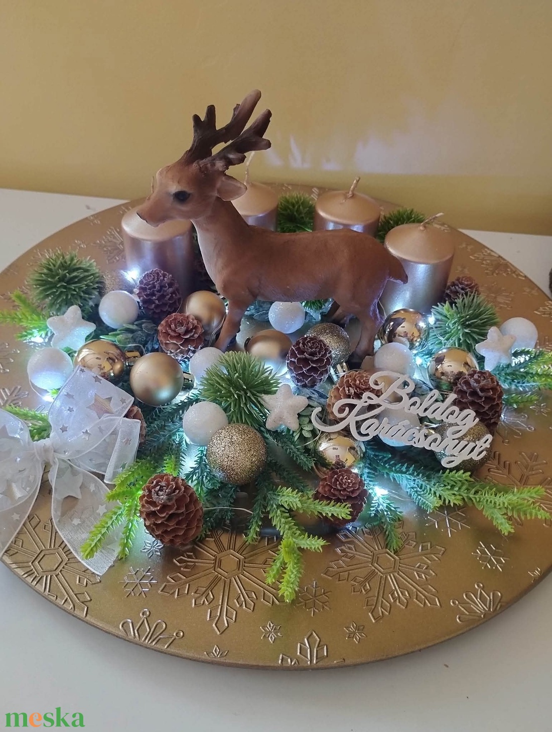 Szarvas Adventi koszorú - karácsony - adventi díszek - adventi koszorú - Meska.hu