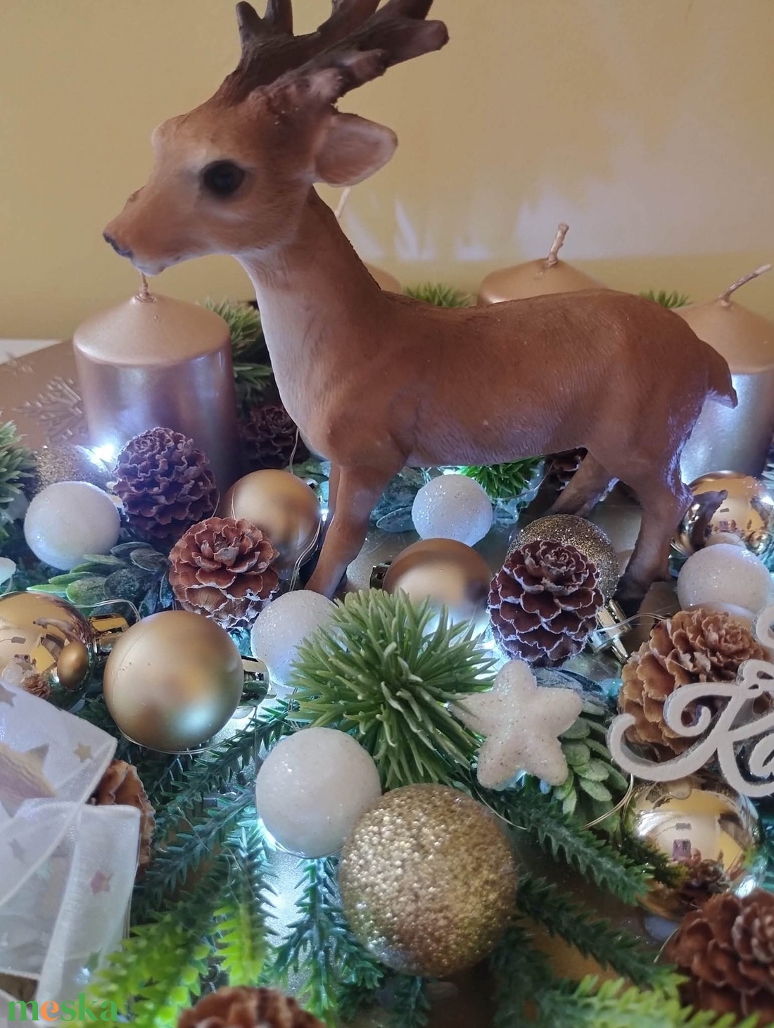 Szarvas Adventi koszorú - karácsony - adventi díszek - adventi koszorú - Meska.hu