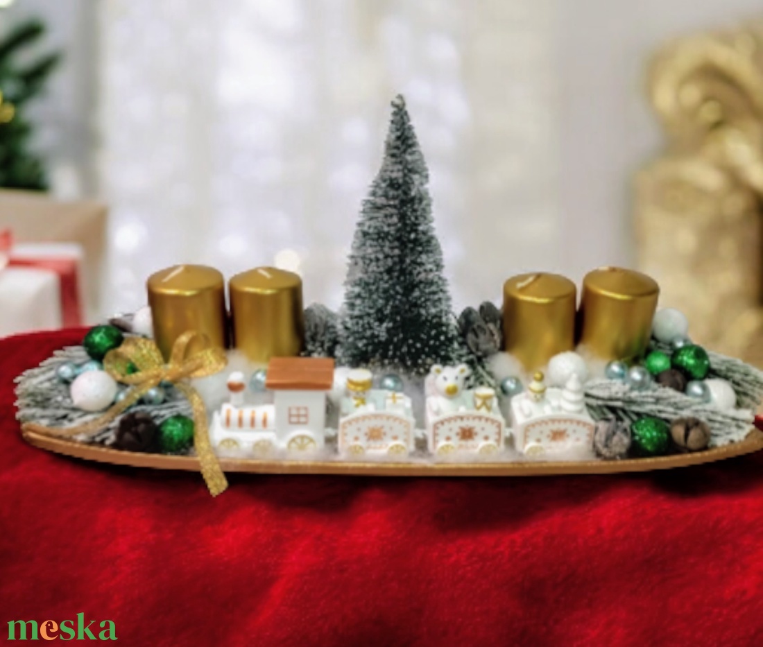 Vonatos adventi - karácsony - adventi díszek - adventi koszorú - Meska.hu