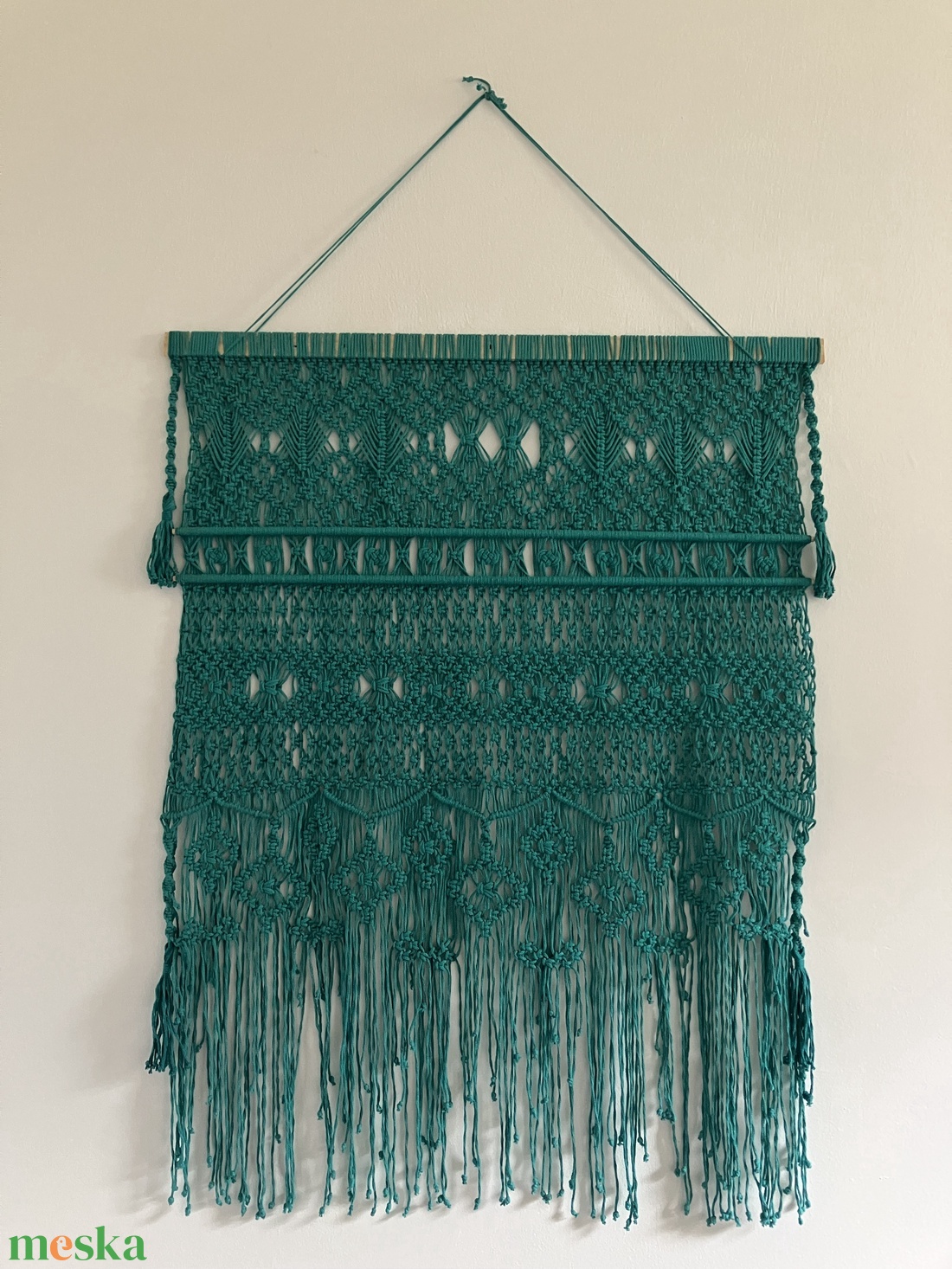 Makramé falidísz - otthon & életmód - dekoráció - fali és függő dekoráció - falra akasztható dekor - Meska.hu