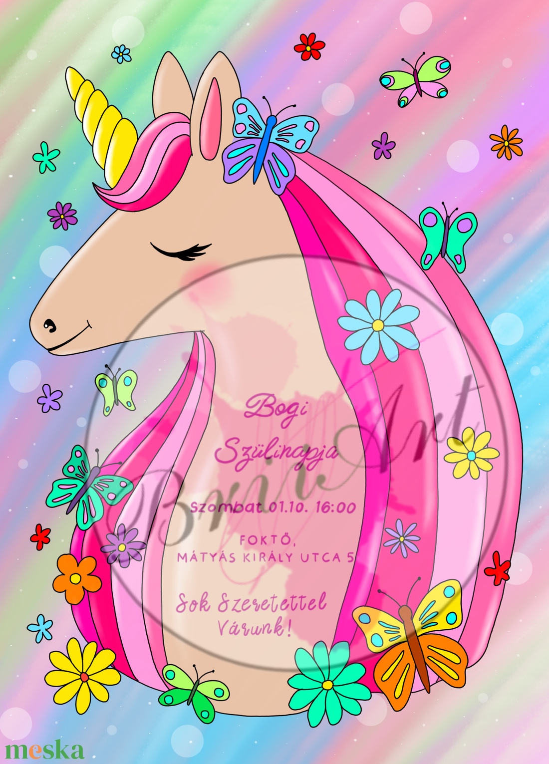 Születésnapi meghívó - otthon & életmód - papír, írószer - ajándékozás kellékei - meghívó - Meska.hu