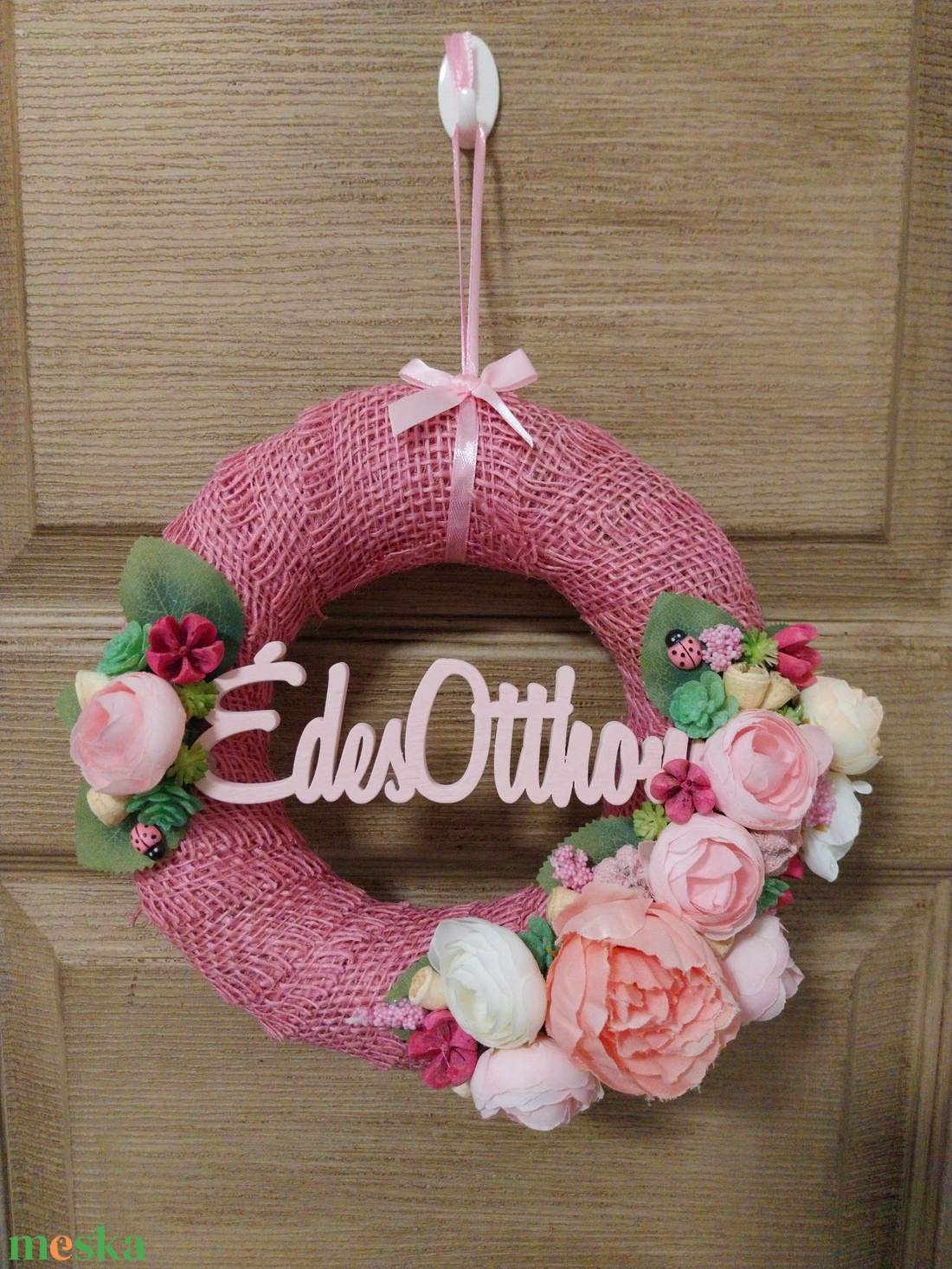 Tavaszi feliratos ajtódísz - otthon & életmód - dekoráció - ajtó- és ablak dekoráció - ajtódísz & kopogtató - Meska.hu