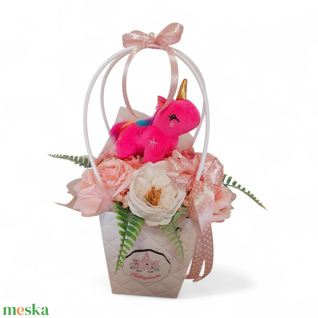 Unikornis virágtáska - otthon & életmód - virágdekoráció - virágok - virágbox - Meska.hu