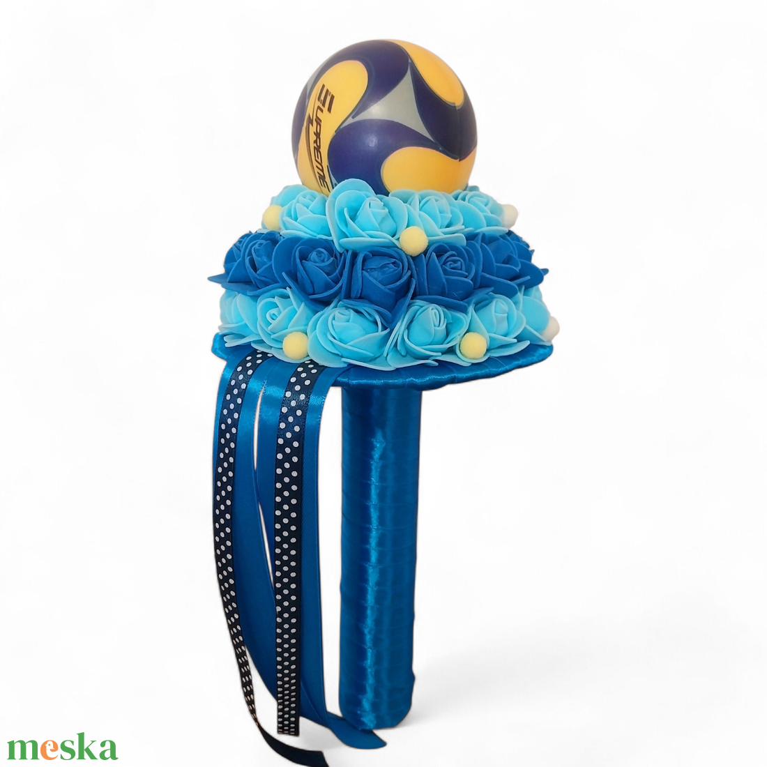 Labdás ballagási csokor  - otthon & életmód - virágdekoráció - virágok - virágcsokor - Meska.hu