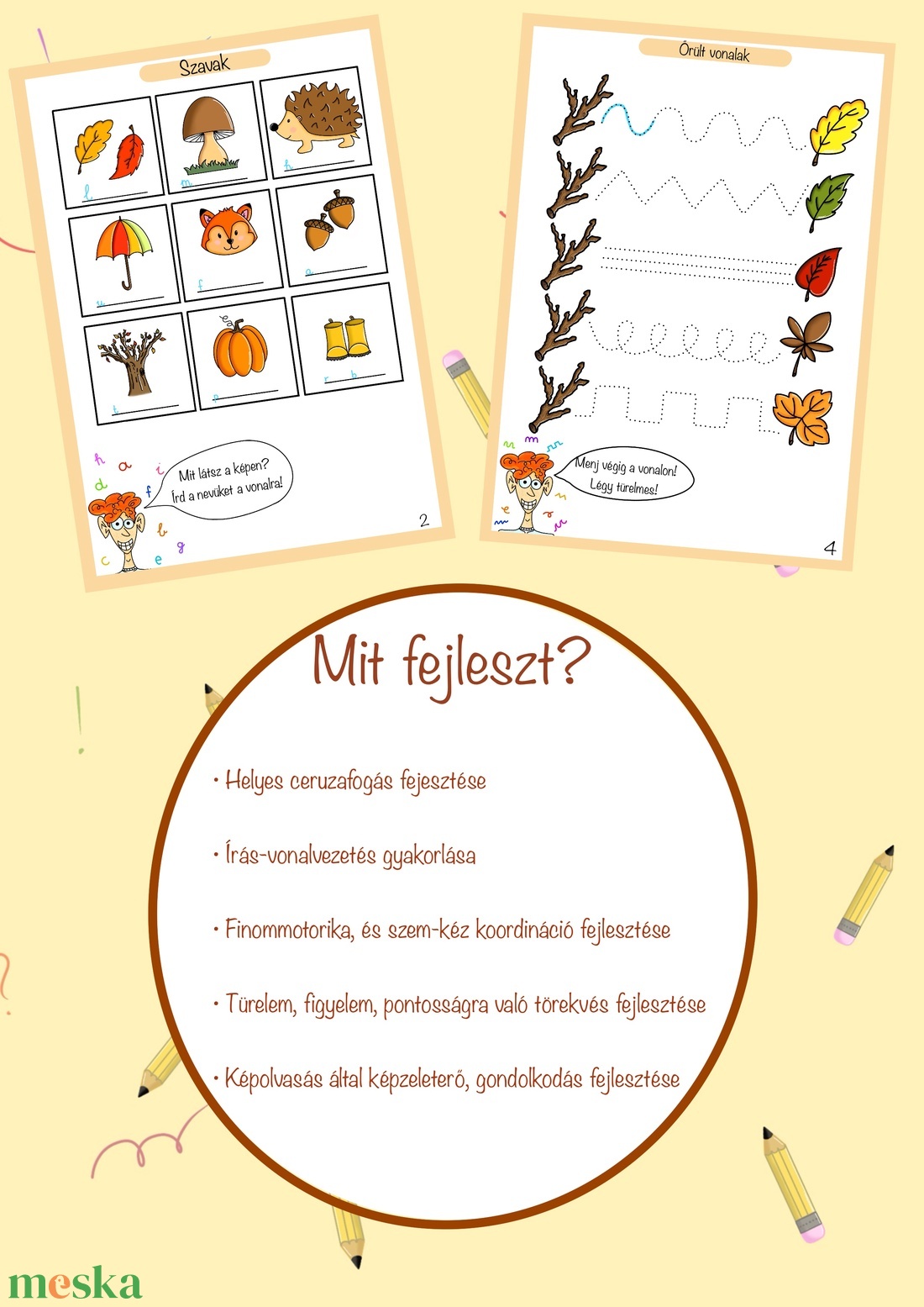 Guszti a brilliáns elme, digitális fejlesztő munkafüzet és színező 6-7 éves kis felfedezőknek (ŐSZI kiadás) - művészet - grafika & illusztráció - digitális - Meska.hu