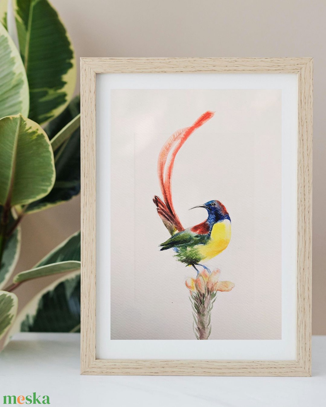 Trópusi madár 2/ akvarell print, limitált, sorszámozott - művészet - festmény - akvarell - Meska.hu
