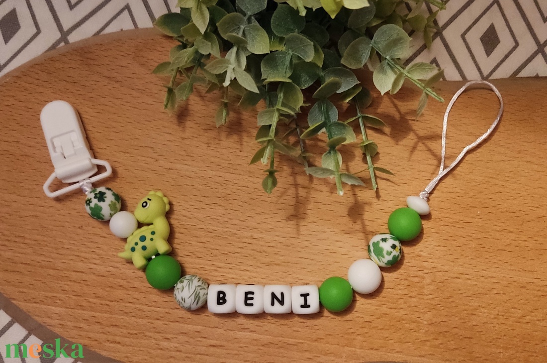 Dinós szilikon cumilánc  - játék & sport - 3 éves kor alattiaknak - cumilánc - Meska.hu