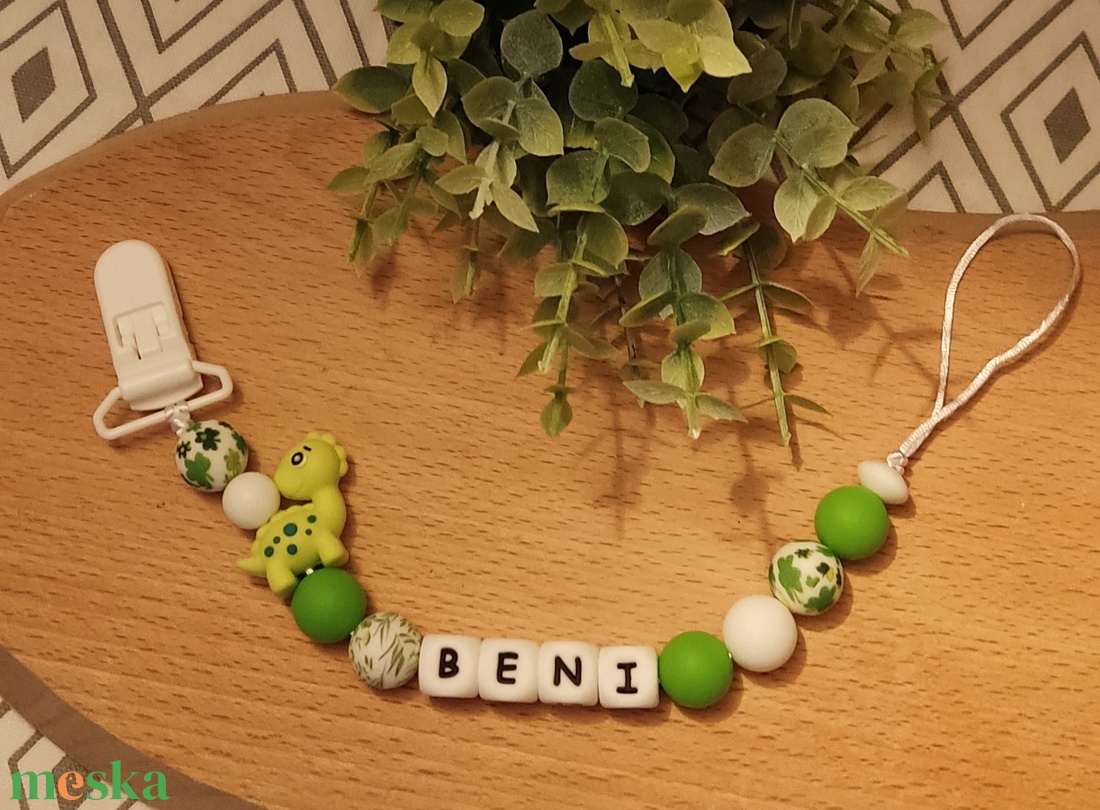 Dinós szilikon cumilánc  - játék & sport - 3 éves kor alattiaknak - cumilánc - Meska.hu