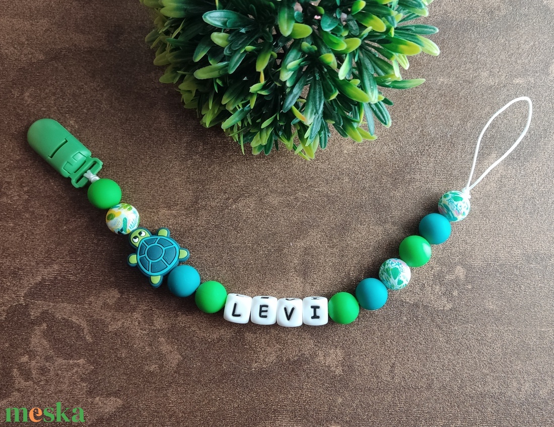 Teknős szilikon cumilánc  - baba - mama - baba játékok - cumilánc - Meska.hu