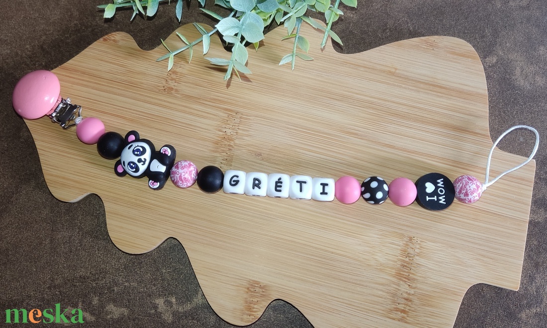 Pandás szilikon cumilánc  - baba - mama - baba játékok - cumilánc - Meska.hu