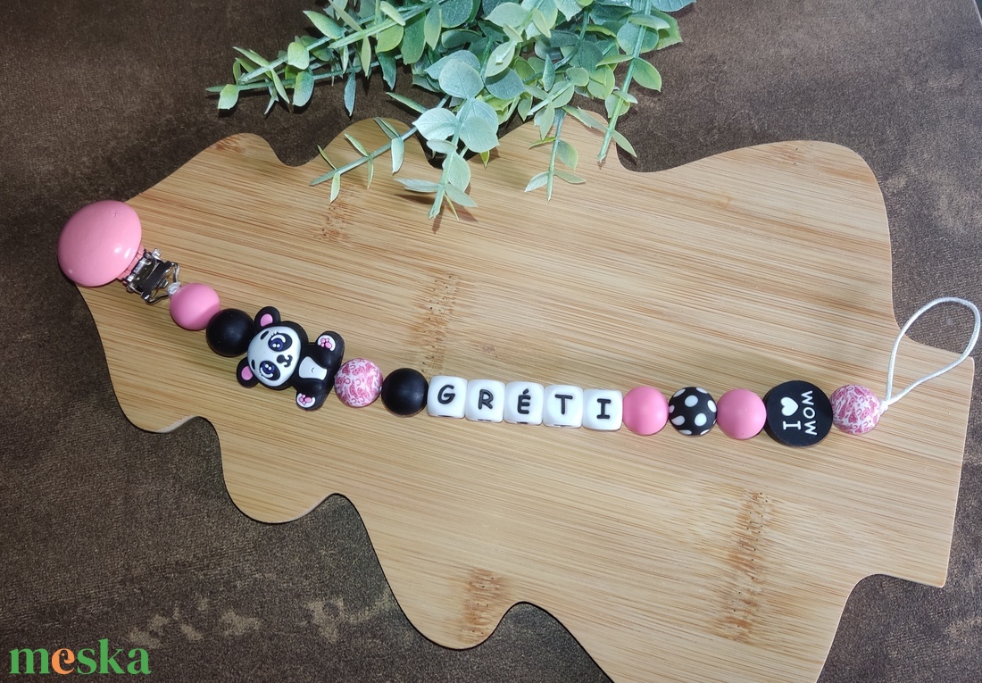 Pandás szilikon cumilánc  - baba - mama - baba játékok - cumilánc - Meska.hu