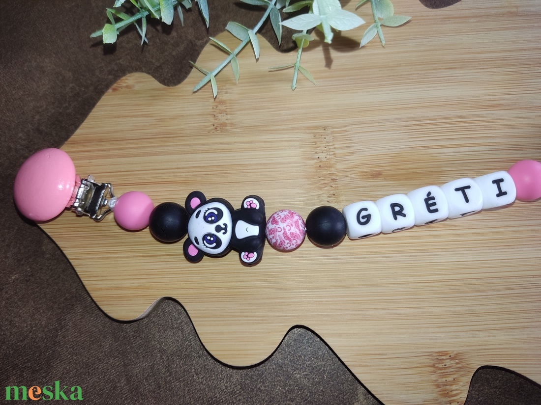 Pandás szilikon cumilánc  - baba - mama - baba játékok - cumilánc - Meska.hu