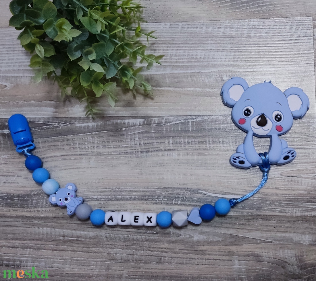 Koalás szilikon cumilánc rágókával  - baba - mama - baba játékok - cumilánc - Meska.hu