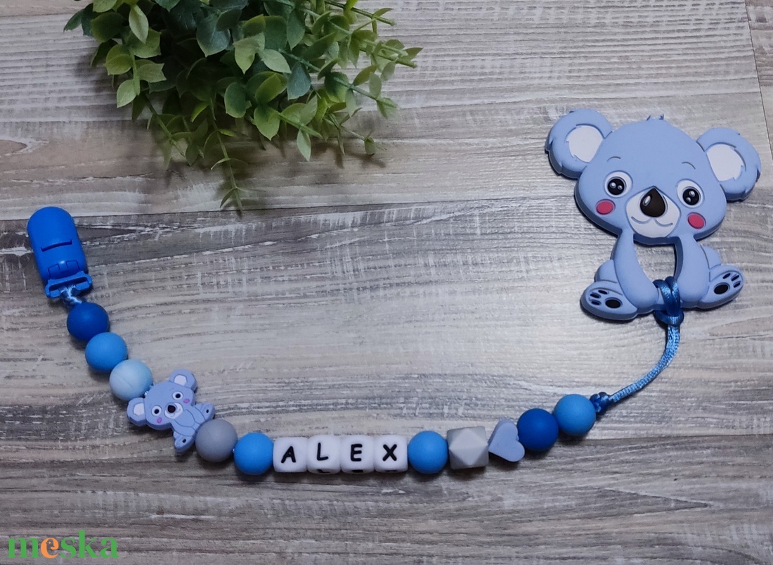 Koalás szilikon cumilánc rágókával  - baba - mama - baba játékok - cumilánc - Meska.hu