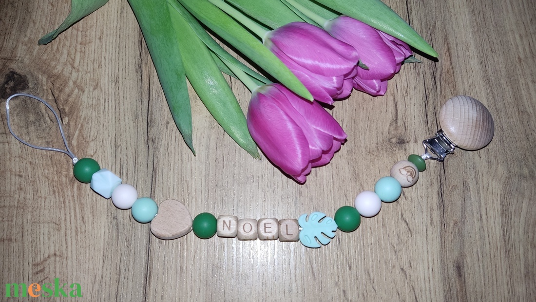 Menta egyedi szilikon cumilánc kisfiúnak  - baba - mama - baba játékok - cumilánc - Meska.hu