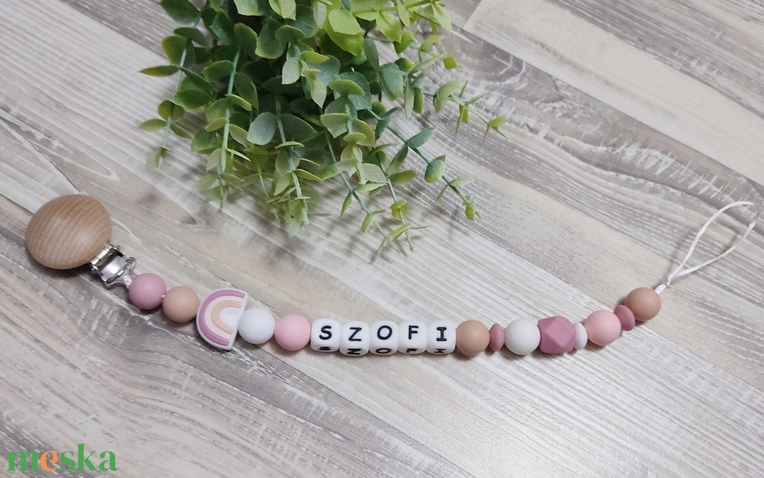 Szivárvány egyedi szilikon cumilánc  - baba - mama - baba játékok - cumilánc - Meska.hu