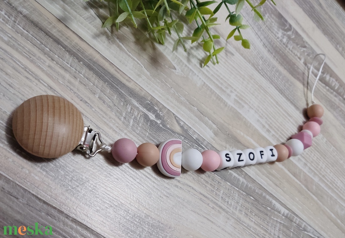 Szivárvány egyedi szilikon cumilánc  - baba - mama - baba játékok - cumilánc - Meska.hu