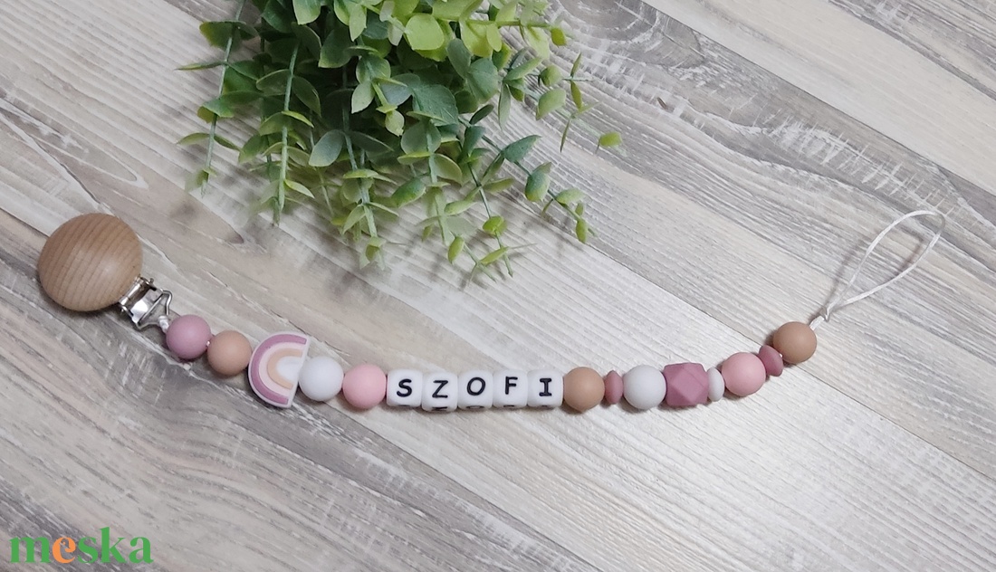 Szivárvány egyedi szilikon cumilánc  - baba - mama - baba játékok - cumilánc - Meska.hu