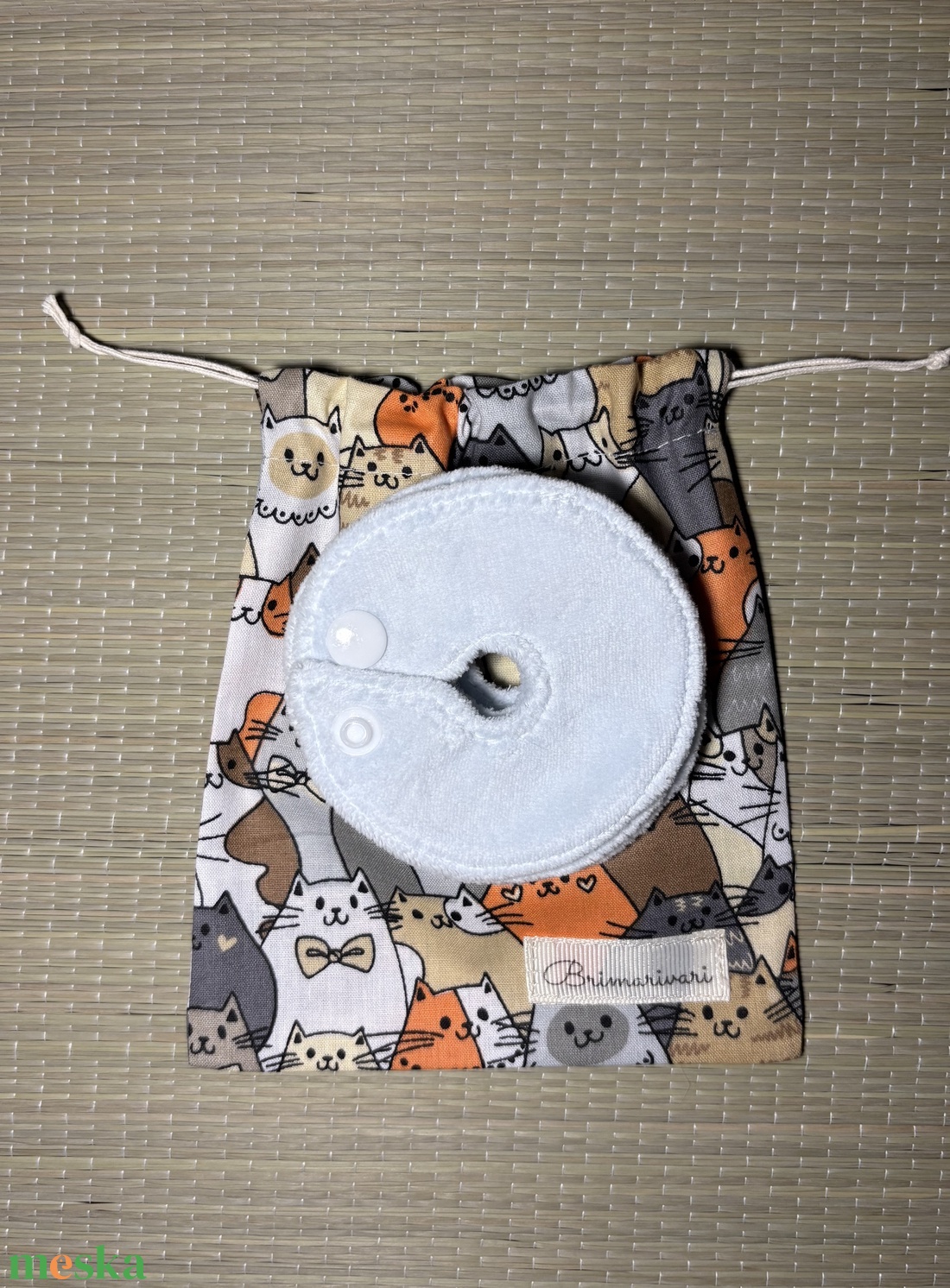 Mic-key button gyomorszondához alátét / g-tube covers barna cicás - szépségápolás - egészségmegőrzési kellékek - Meska.hu