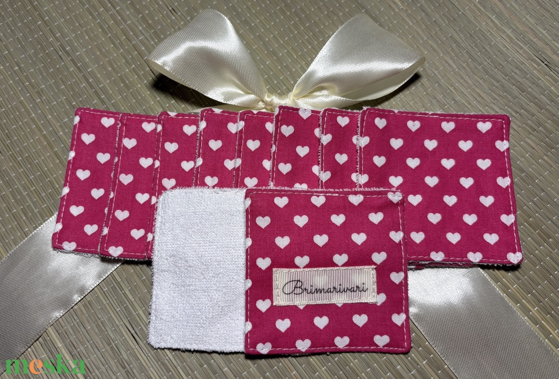 Arctisztító párna - szíves - szépségápolás - arcápolás - arctisztító korong - Meska.hu