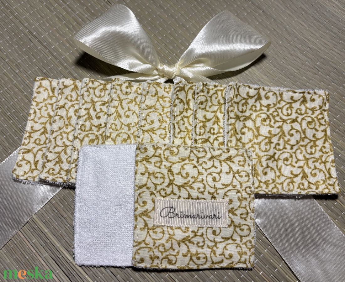 Arctisztító párna - arany indák - szépségápolás - arcápolás - arctisztító korong - Meska.hu