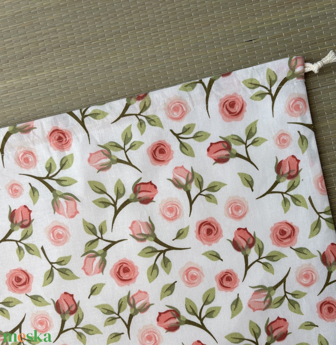 Nagy Kenyeres zsák - rózsás  (30x45 cm)  - táska & tok - bevásárlás & shopper táska - kenyeres zsák - Meska.hu