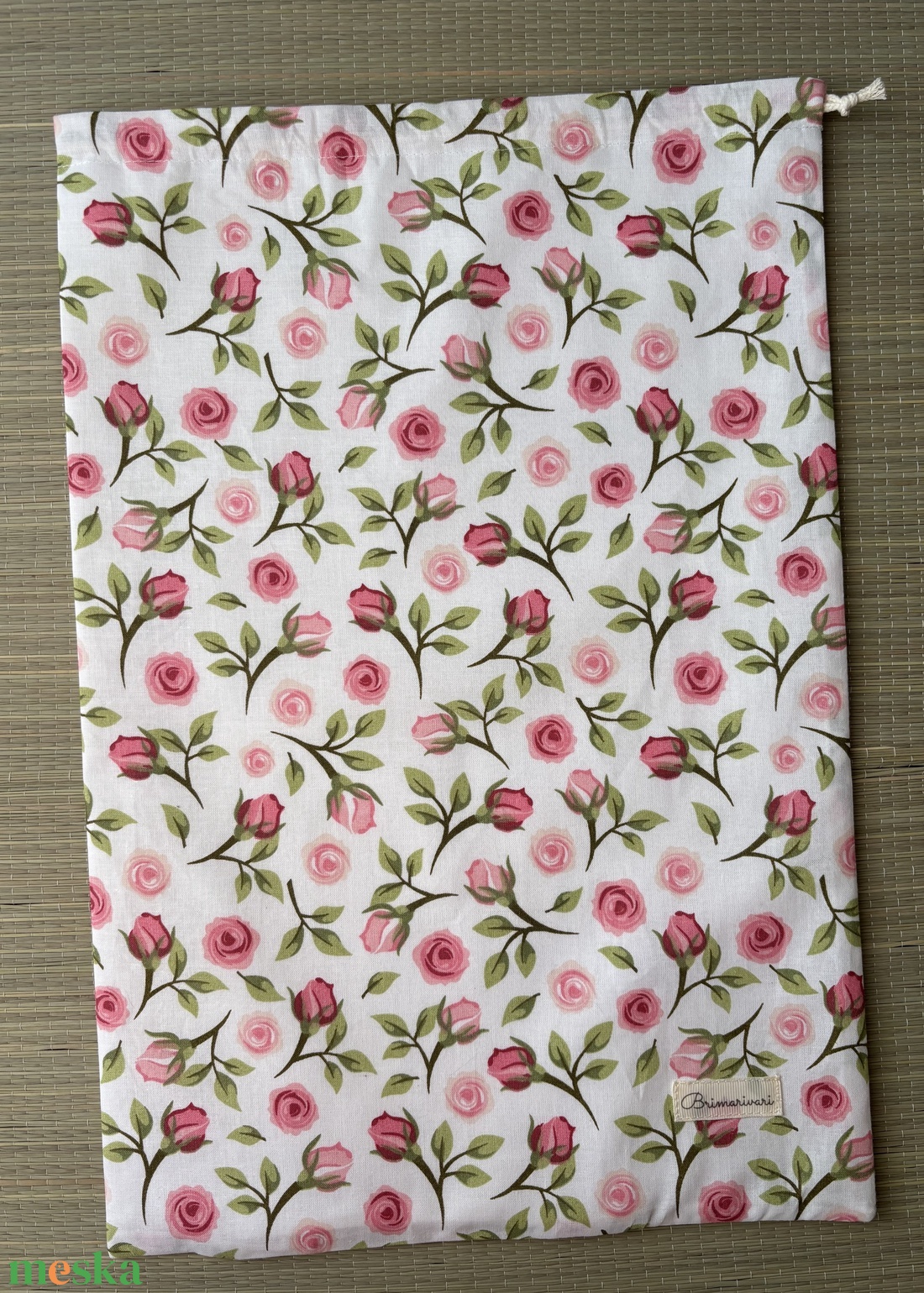 Nagy Kenyeres zsák - rózsás  (30x45 cm)  - táska & tok - bevásárlás & shopper táska - kenyeres zsák - Meska.hu