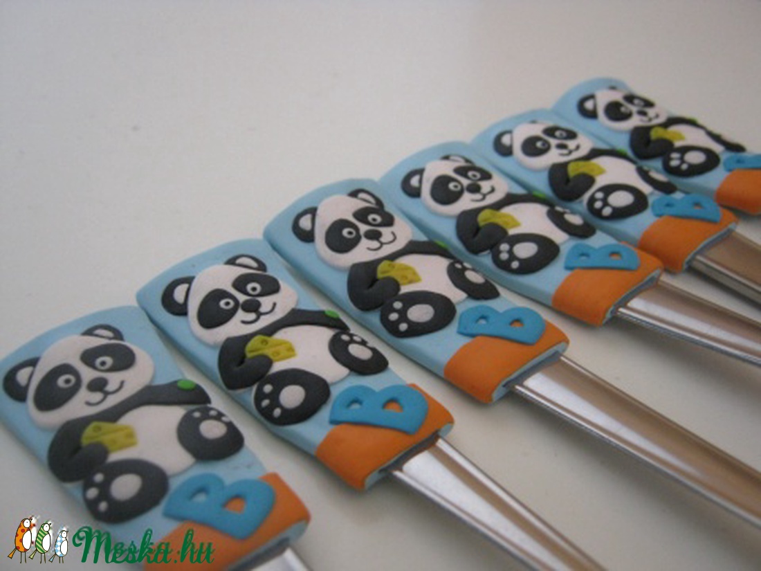 felnőtt méretű evőeszköz készlet Panda maci mintával -  - Meska.hu