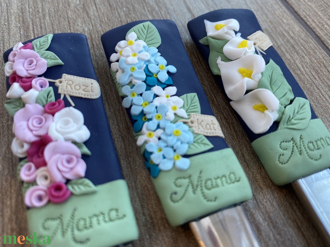 felnőtt méretű evőeszköz készlet -  virágok - otthon & életmód - konyhafelszerelés, tálalás - tálalás - kanál & villa - Meska.hu