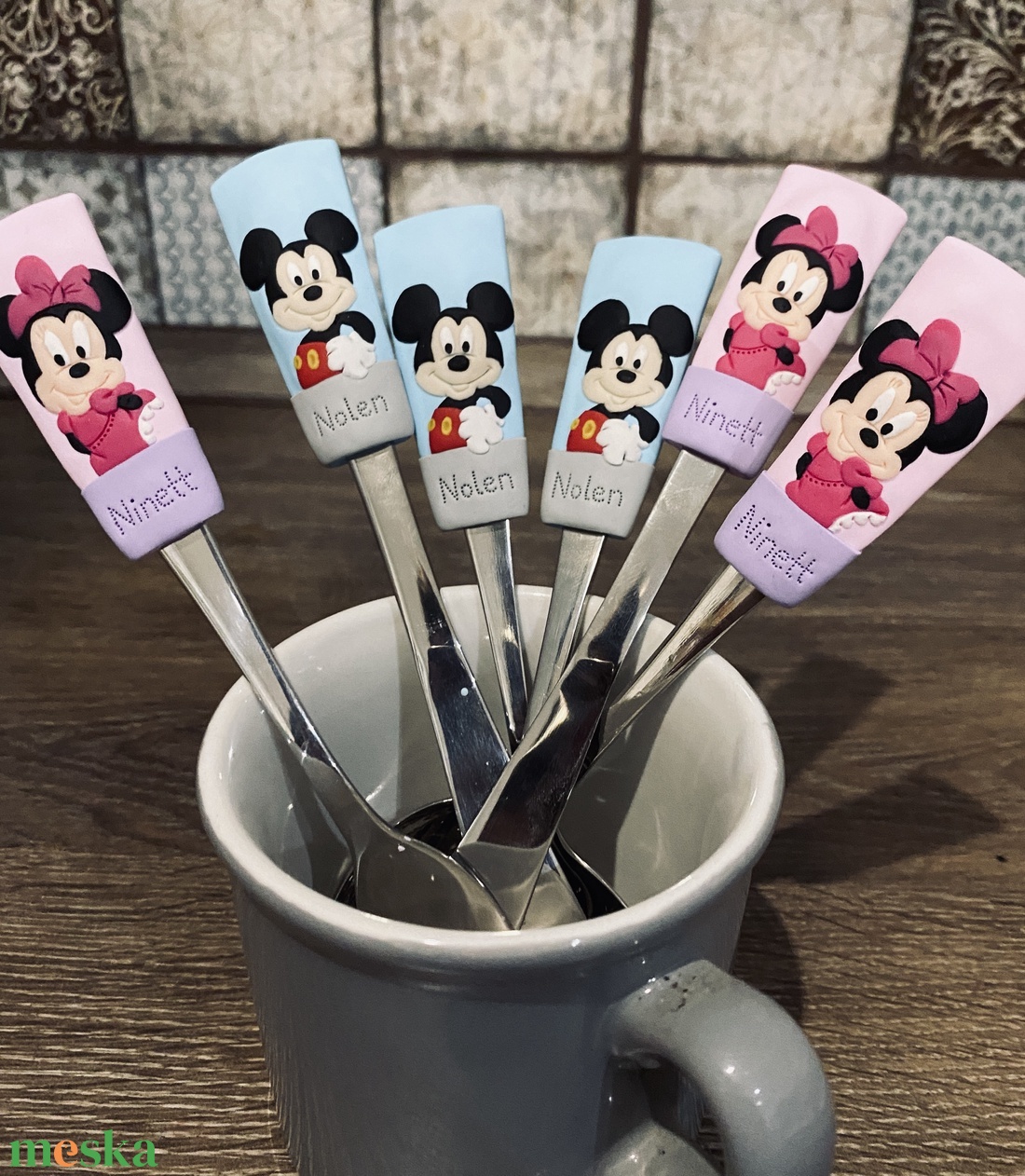 gyermek méretű evőeszköz készlet - Mickey és Minnie egér - otthon & életmód - konyhafelszerelés, tálalás - tálalás - kanál & villa - Meska.hu gyermek méretű evőeszköz készlet - Mickey és Minnie egér - otthon & életmód - konyhafelszerelés, tálalás - tálalás - kanál & villa - Meska.hu