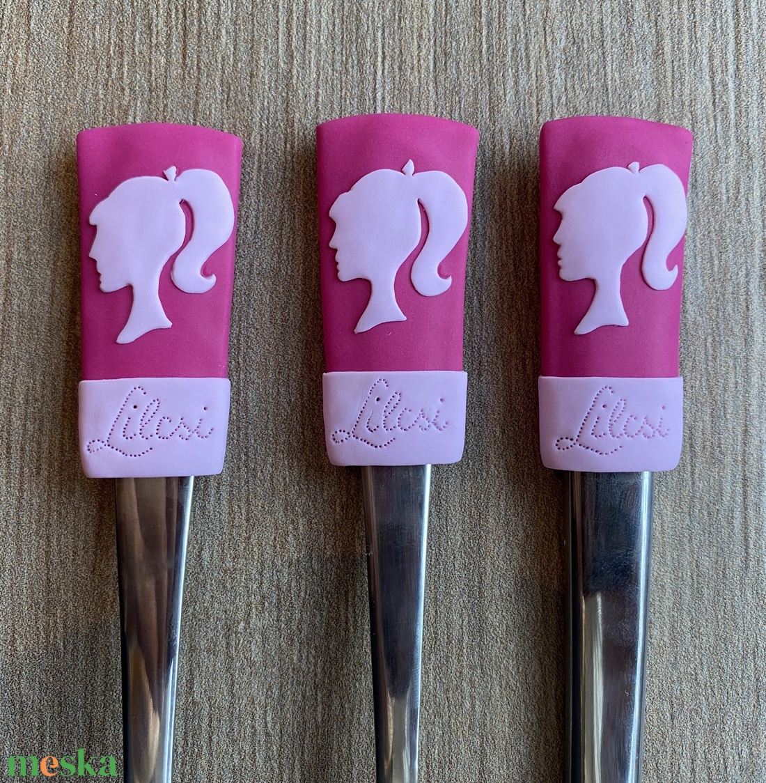 Gyerek evőeszköz szett - Barbie - otthon & életmód - konyhafelszerelés, tálalás - tálalás - kanál & villa - Meska.hu