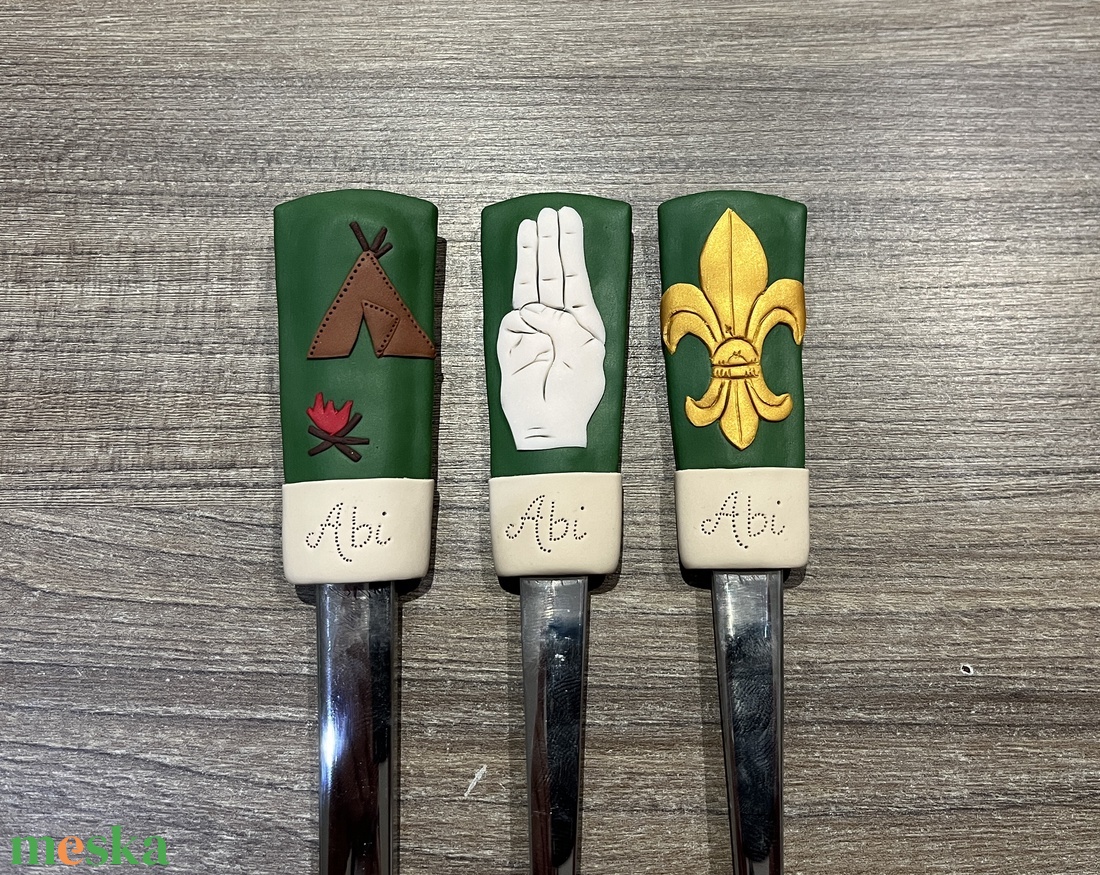 Felnőtt evőeszköz szett - cserkész - otthon & életmód - konyhafelszerelés, tálalás - tálalás - kanál & villa - Meska.hu