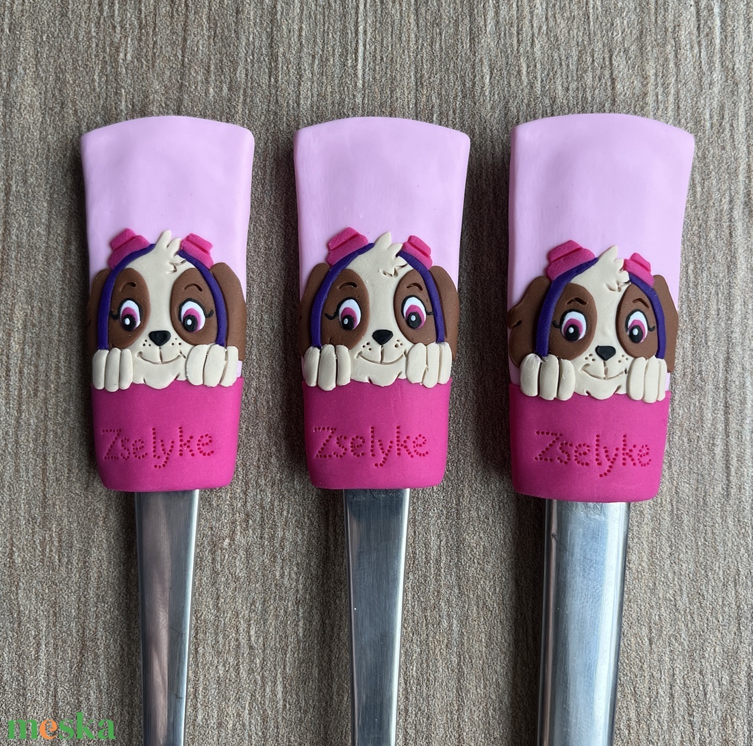 Gyerek evőeszköz szett - Minnie és Sky - otthon & életmód - konyhafelszerelés, tálalás - tálalás - kanál & villa - Meska.hu