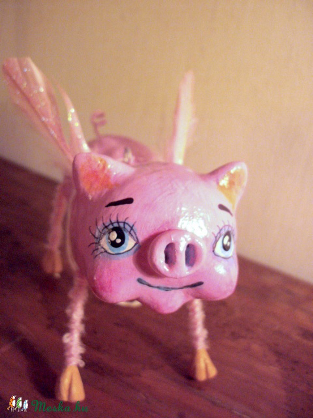 Szárnyas malac - kilógatós papírmasé figura -  - Meska.hu