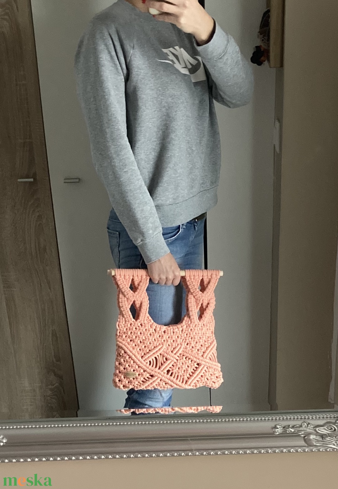 Barack makramé táska - táska & tok - bevásárlás & shopper táska - shopper, textiltáska, szatyor - Meska.hu