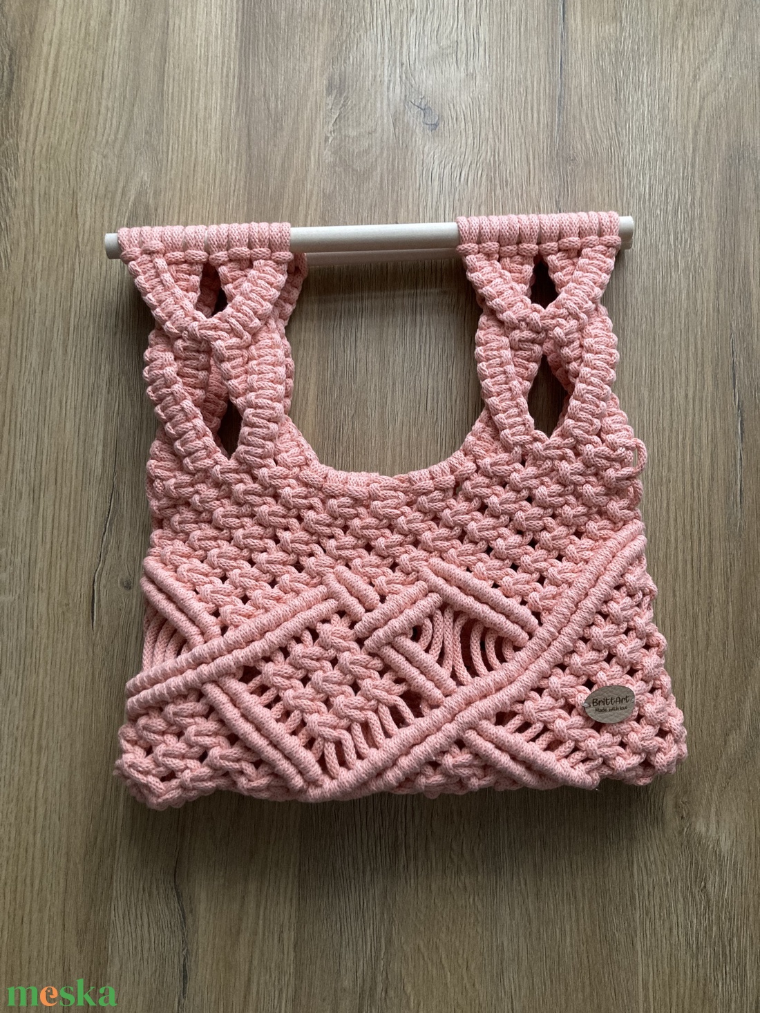 Barack makramé táska - táska & tok - bevásárlás & shopper táska - shopper, textiltáska, szatyor - Meska.hu