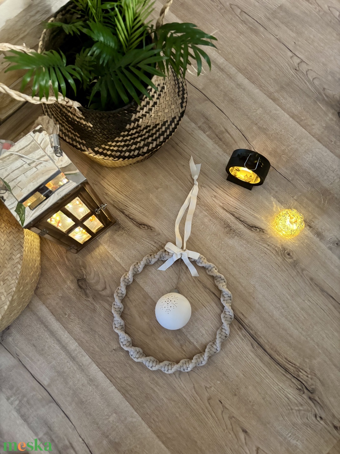 Makramé adventi kopogtató/ajtódísz - karácsony - adventi díszek - adventi ajtódísz - Meska.hu