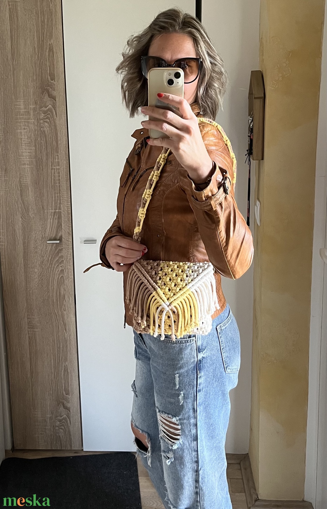 Rainbow makramé táska - táska & tok - kézitáska & válltáska - válltáska - Meska.hu